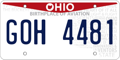 OH license plate GOH4481