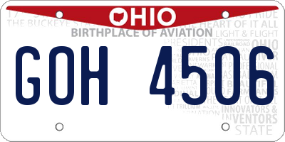 OH license plate GOH4506