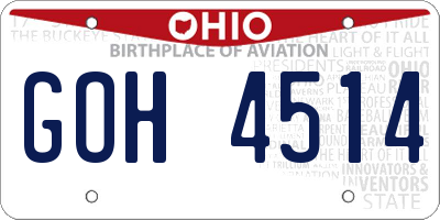 OH license plate GOH4514