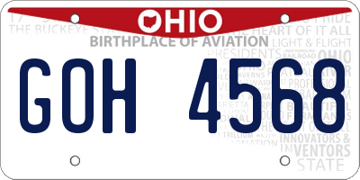 OH license plate GOH4568