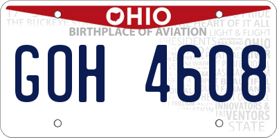 OH license plate GOH4608