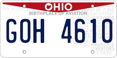 OH license plate GOH4610