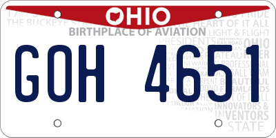 OH license plate GOH4651