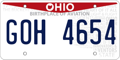 OH license plate GOH4654