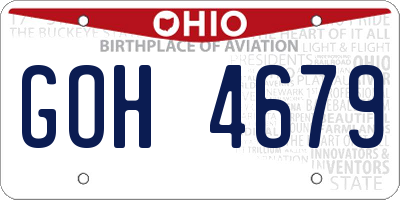 OH license plate GOH4679