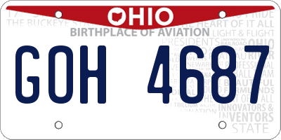 OH license plate GOH4687
