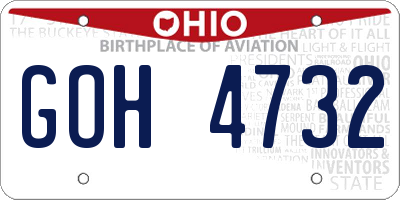 OH license plate GOH4732