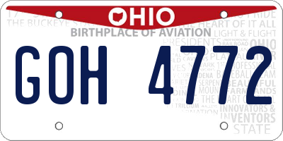 OH license plate GOH4772