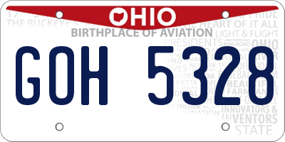 OH license plate GOH5328
