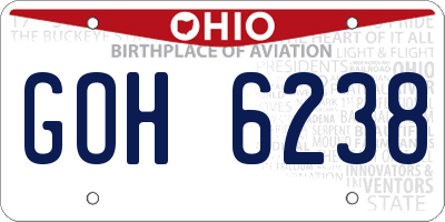 OH license plate GOH6238