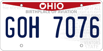 OH license plate GOH7076