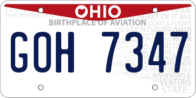 OH license plate GOH7347