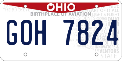 OH license plate GOH7824