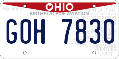 OH license plate GOH7830