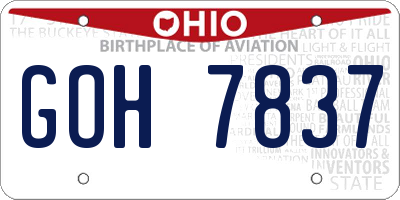 OH license plate GOH7837