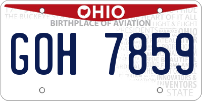 OH license plate GOH7859