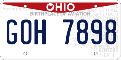 OH license plate GOH7898