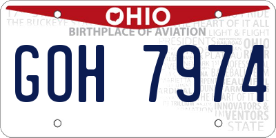 OH license plate GOH7974