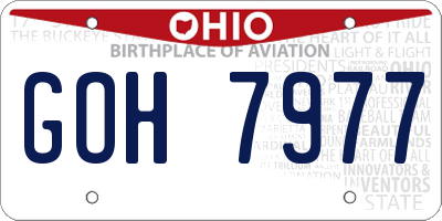 OH license plate GOH7977