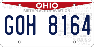 OH license plate GOH8164