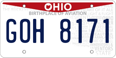 OH license plate GOH8171