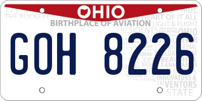 OH license plate GOH8226