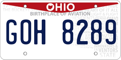 OH license plate GOH8289