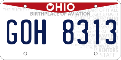 OH license plate GOH8313