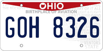 OH license plate GOH8326