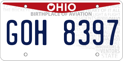 OH license plate GOH8397