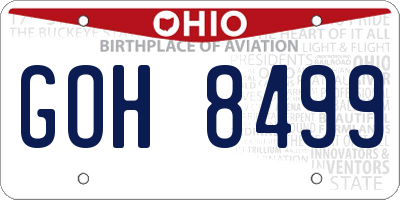 OH license plate GOH8499