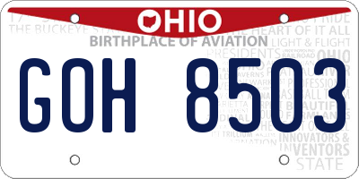 OH license plate GOH8503