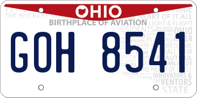 OH license plate GOH8541