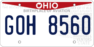 OH license plate GOH8560