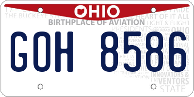 OH license plate GOH8586