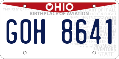 OH license plate GOH8641