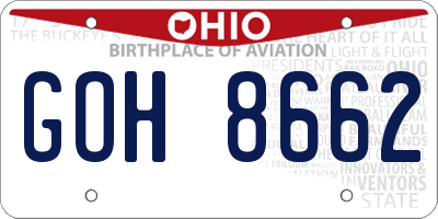 OH license plate GOH8662