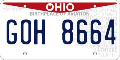 OH license plate GOH8664
