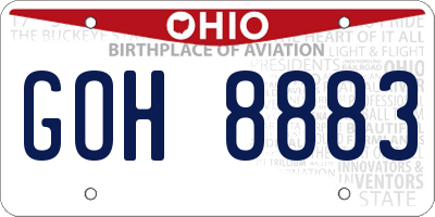 OH license plate GOH8883