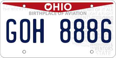 OH license plate GOH8886