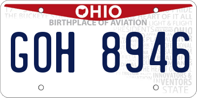 OH license plate GOH8946