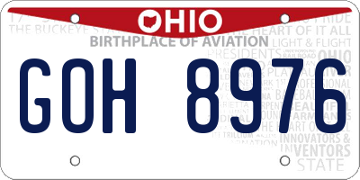 OH license plate GOH8976