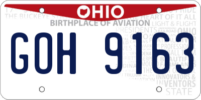 OH license plate GOH9163