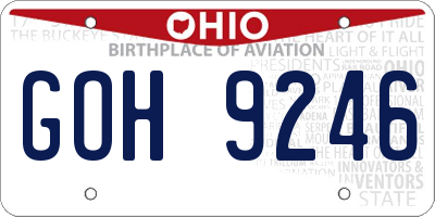 OH license plate GOH9246