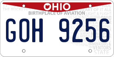 OH license plate GOH9256