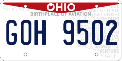 OH license plate GOH9502