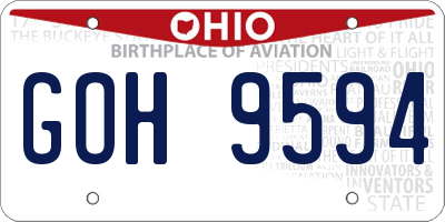 OH license plate GOH9594