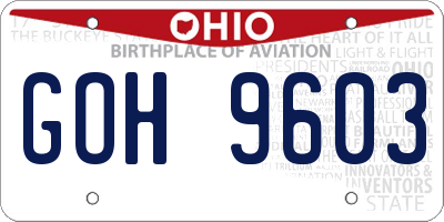 OH license plate GOH9603
