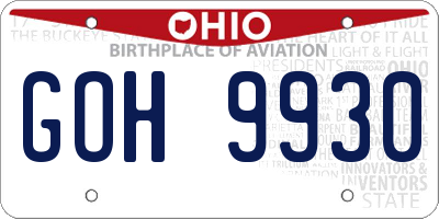 OH license plate GOH9930