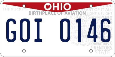 OH license plate GOI0146